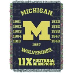 Michigan Commemorative Series Throw Blanket by NCAA in Multi