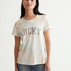 Lucky Brand Lucky Font Classic Tee - Women's Clothing Tops Shirts Tee Graphic T Shirts, Size XS