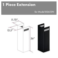 ZLINE 1-36 in. Chimney Extension for 9 ft. to 10 ft. Ceilings (1PCEXT-BS655N) - ZLINE Kitchen and Bath 1PCEXT-BS655N