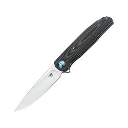 Bestech Knives Ascot Linerlock G10 Folding Knife 4in Satin D2 Tool Steel Blade Black/Gray G10 Handle Pocket Clip Ceramic Ball Bearings Black Nylon