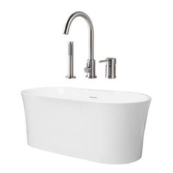 Randolph Morris Una 67 Inch Acrylic Double Ended Freestanding Tub and Faucet Package RMD56-BNF