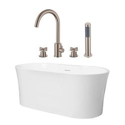Randolph Morris Una 67 Inch Acrylic Double Ended Freestanding Tub and Faucet Package RMD56-BNF2