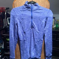 Lululemon Athletica Tops | Lululemon 3/4 Zip Pullover - Size 4, Marble Blue | Color: Blue | Size: 4