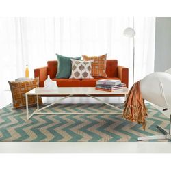 Bryant 18" Square Cotton Brown/Light Beige/Dark Red/Peach Throw Pillow - Boutique Rugs