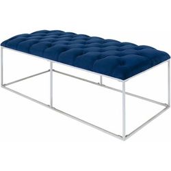 Zeerust 18"H x 22"W x 48"D Modern Coffee Table Dark Blue Furniture Piece - Hauteloom