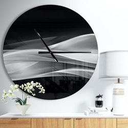 Glittering Silver Pattern Modern Wall Clock by Designart in Silver