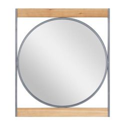 Juniper + Ivory Grayson Lane 34 In. x 30 In. Industrial Wall Mirror Brown Iron - 77908