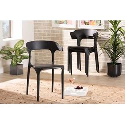 Baxton Studio Gould Modern Transtional Black Plastic Dining Chair (Set of 4) - Wholesale Interiors AY-PC09-Black-Plastic-DC