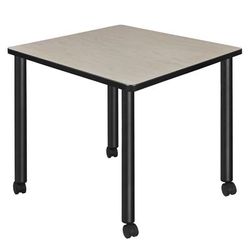 "Kee 30" Square Mobile Breakroom Table- Maple/ Black - Regency TBMC3030PLBK"