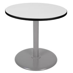 "Via 30" Round Platter Base Table- White/Grey - Regency TVP30RNDWHGY"