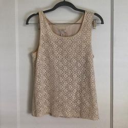 J. Crew Tops | Jcrew Crocheted Lined Top | Color: Cream | Size: 4