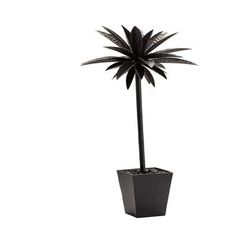 Metal Plant With Pot Black Iron - Crestview Collection CVDZEN028L