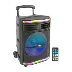 Pyle Pro PPHP1044B 10" 2-Way 600W Portable Bluetooth PA Speaker with Light Show PPHP1044B