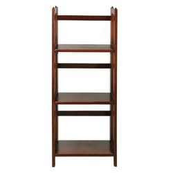 3-Shelf Folding Bookcase 14" Wide-Walnut by Casual Home in Walnut