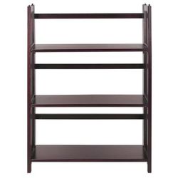 3-Shelf Folding Stackable Bookcase 27.5" Wide-Espresso by Casual Home in Espresso