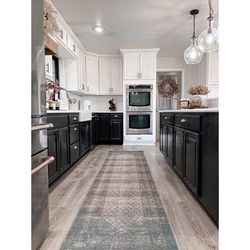 Ormstown 6'7" x 9' Traditional Updated Traditional Farmhouse Cream/Dark Blue/Dark Red/Olive/Tan/Navy Washable Area Rug - Hauteloom