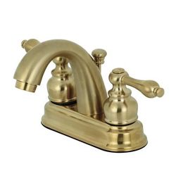 Kingston Brass KB5617AL Restoration 4 in. Centerset Bathroom Faucet, Brushed Brass - Kingston Brass KB5617AL