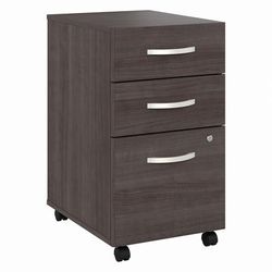 Bush Business Furniture Hybrid 3 Drawer Mobile File Cabinet in Storm Gray - Assembled - Bush Business Furniture HYF216SGSU-Z