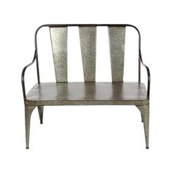 Silver Metal Farmhouse Bench by Quinn Living in Silver