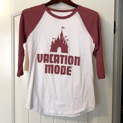 Disney Tops | Disney Vacation Mode | Color: White/Silver | Size: M