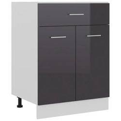 vidaXL Armadio con Cassetto Grigio Lucido 60x46x81,5 cm in Truciolato