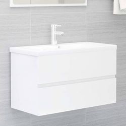 vidaXL Mobile Sottolavabo Bianco Lucido 80x38,5x45 cm in Truciolato