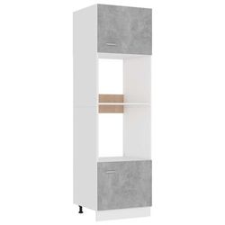 vidaXL Armadio per Microonde Grigio Cemento 60x57x207 cm in Truciolato