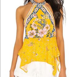 Free People Tops | Free People New Wave Halter Top In Yellow | Color: Yellow | Size: Xs
