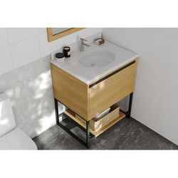 Alto 30 - California White Oak Cabinet With Pure White Phoenix Stone Countertop - Laviva 313SMR-30CO-PW