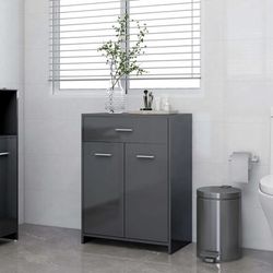 vidaXL Armadio da Bagno Grigio Lucido 60x33x80 cm in Truciolato