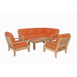 Riviera Luxe 7-Piece Modular Set With Rectangular Table A - Anderson Teak Set-93