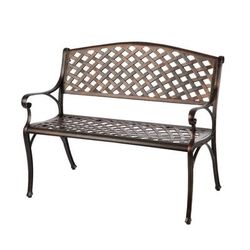 Antique Bronze Cast Aluminum Patio Bench by Fire Sense in Bronze