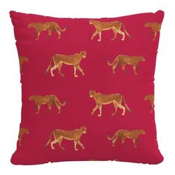 18" Outdoor Pillow by Skyline Furniture in Cheetah Walk Raspberry