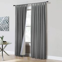 Wide Width Ventura Blackout Tab Top Window Curtain Panel Pair by Commonwealth Home Fashions in Dark Grey (Size 52" W 84" L)