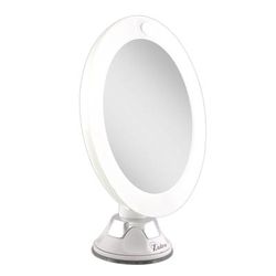 LED Lighted Z'Swivel Power Suction Cup Mirror 10X by Zadro Products Inc. in White