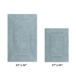 Lux Collectionis Bath Mat Rug 2 Piece Set (17" x 24" | 21" x 34") by Better Trends in Blue