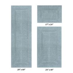Lux Collectionis Bath Mat Rug 3 Piece Set (20" x 20" | 21" x 34" | 20" x 60") by Better Trends in Blue