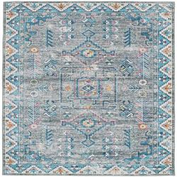 Washable Barron Grey/Green Rug by Linon Home Décor in Grey