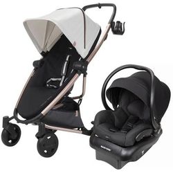 Quinny Zapp Flex Plus Stroller + Maxi-Cosi Mico 30 Infant Car Seat Bundle - Rachel Zoe Luxe Sport /