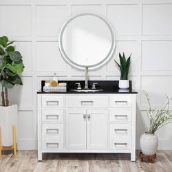 Randolph Morris Mason Hill 48 Inch Oak Vanity with Oval Undermount Sink - White RM248WH-RBM