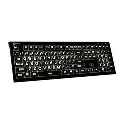 Logickeyboard ASTRA 2 Large-Print White-on-Black Wired Keyboard (Windows, US English) LKB-LPWB-A2PC-US