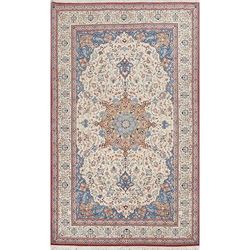 Vegetable Dye Nain Toodeshk Persian Area Rug Hand-knotted Wool Carpet - 5'2" x 8'2"