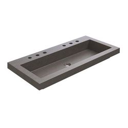Randolph Morris Portland Collection 39 Inch Concrete Semi-Recessed Sink RMCZZ28-BS