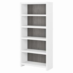 Bush Business Furniture Echo 5 Shelf Bookcase in Pure White and Modern Gray - KI60504-03