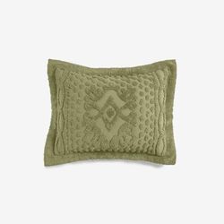 Georgia Chenille Shams by BrylaneHome in Sage (Size STAND) Pillow