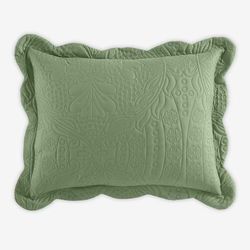 Lily Pinsonic Damask Sham by BrylaneHome in Sage (Size STAND) Pillow