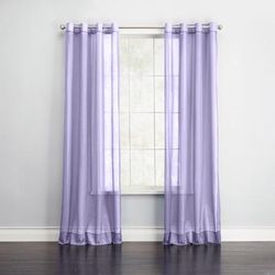 Wide Width BH Studio Sheer Voile Grommet Panel by BH Studio in Lavender (Size 56" W 108"L) Window Curtain