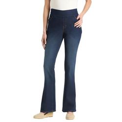 Plus Size Women's Flex-Fit Pull-On Bootcut Jean by Woman Within in Indigo Sanded (Size 16 WP)