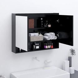 vidaXL Armadietto Bagno con Specchio 80x15x60 cm in MDF Antracite