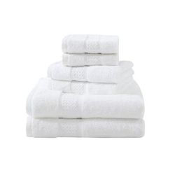 Oceane White 6-Piece Antibacterial Towel Set